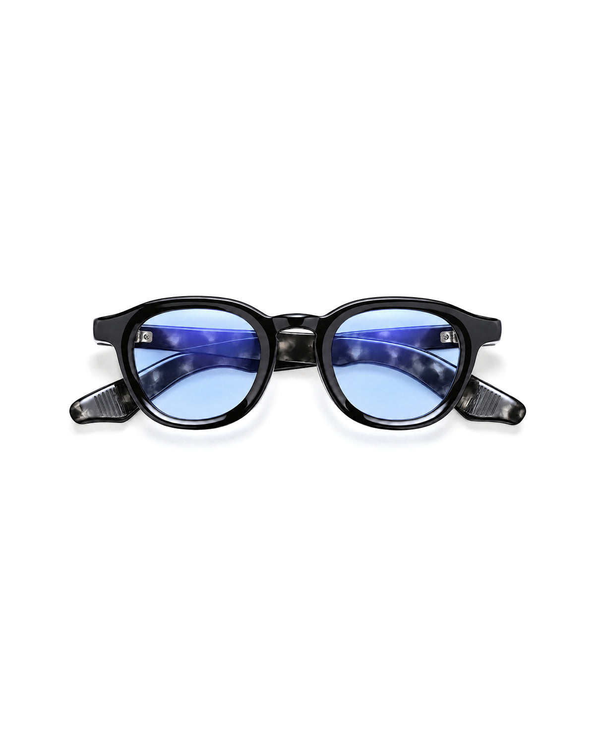 Black Vantage Design Glasses, Fade Blue